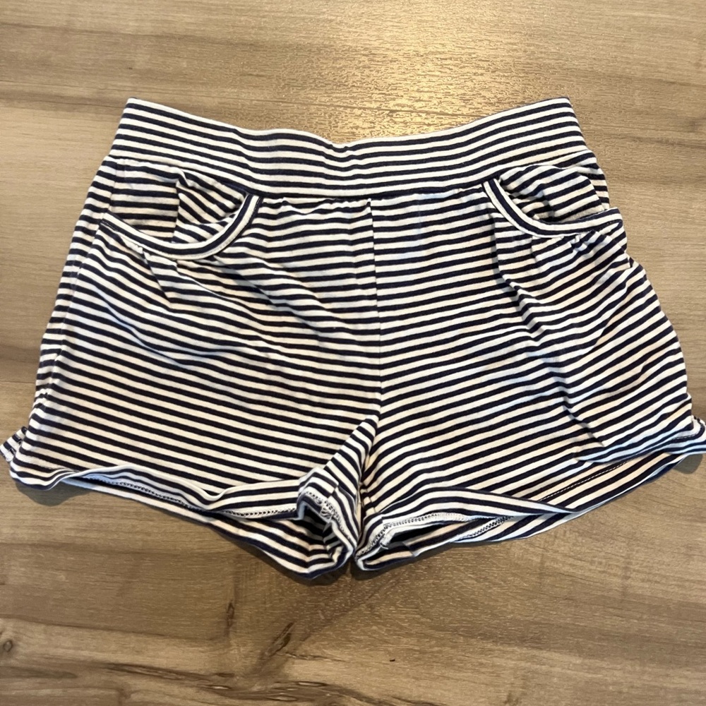 Gymboree Navy and White Striped High Waist Shorts